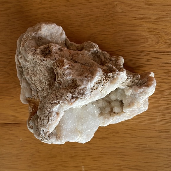 5” White Crystal Geode Spirit Quartz Cluster Chalcedony - Picture 3 of 7